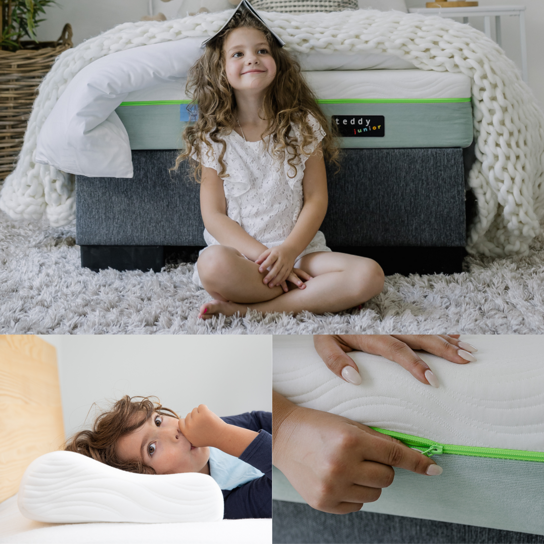 junior Bundle - teddy junior mattress + junior pillow + extra washable cover